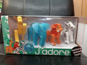 J'adore les animaux safari en bois mobiles