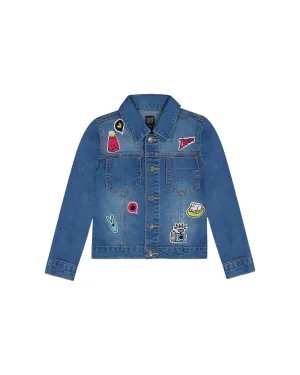 Veste Jean Avec Patchs Drôles BébéEnfants_Deux-Par-Deux