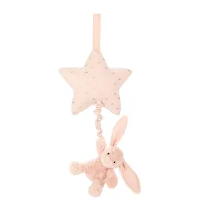 Jouet musical à tirer Jellycat - Lapin timide Rose