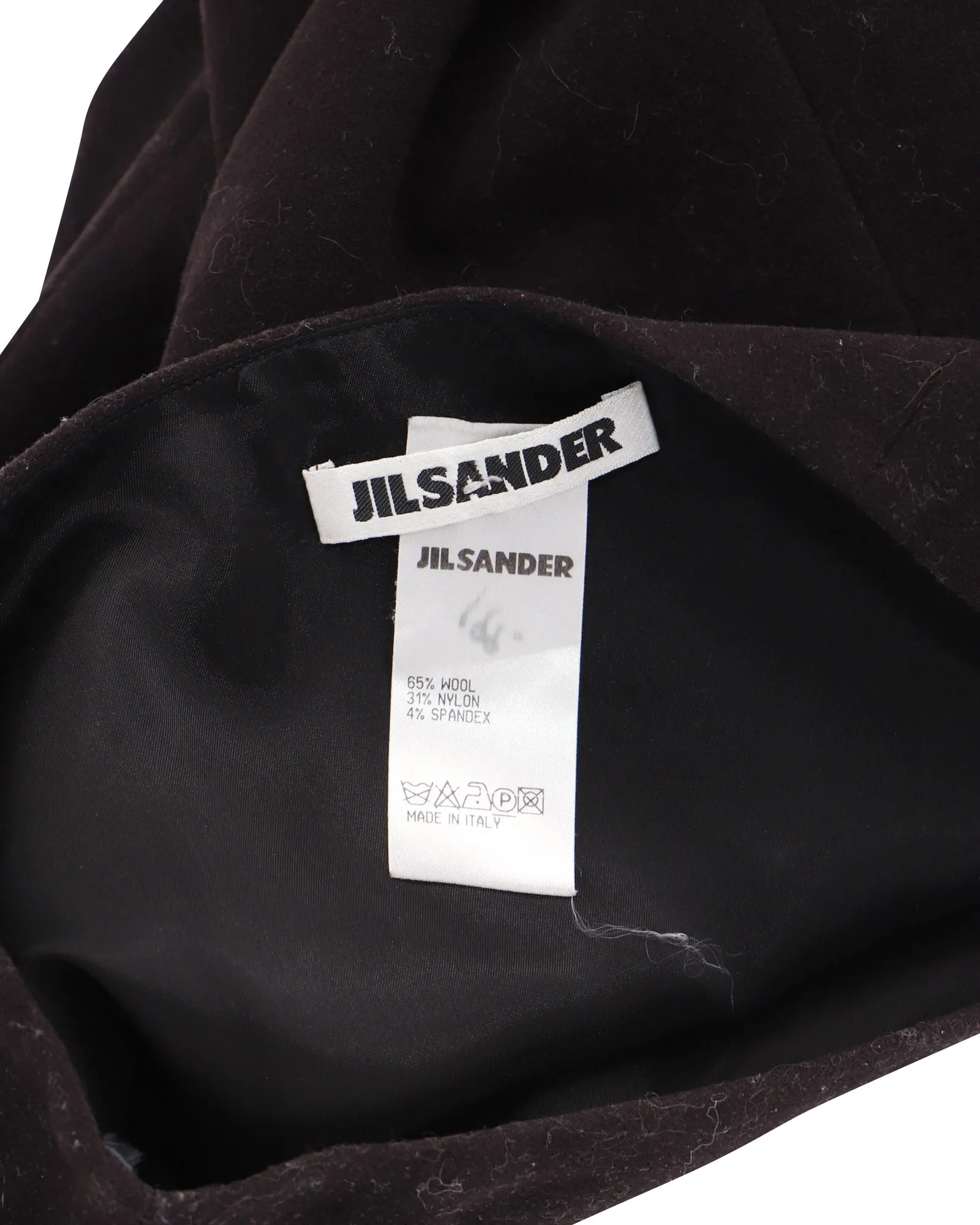 Jupe mi-longue en laine marron Jil Sander