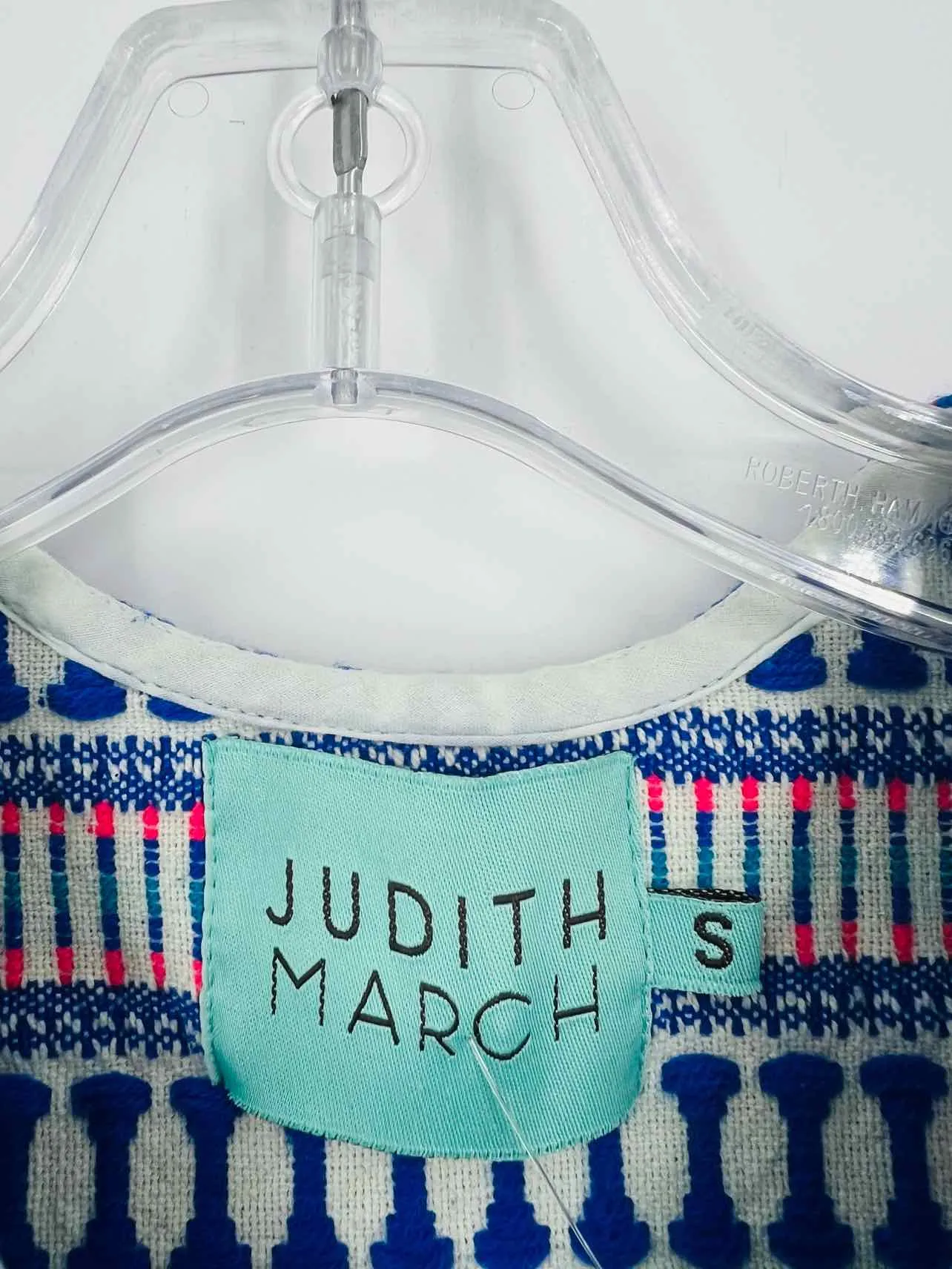 Judith March Taille S Bleu canard/Multicolore Tops Brodés à Franges - Sans manches