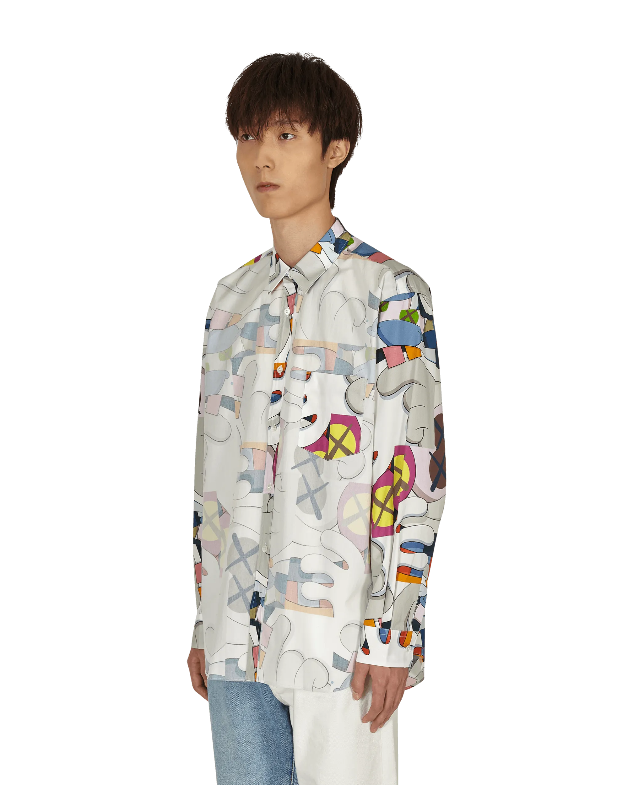 T-shirt classique KAWS avec superposition multicolore