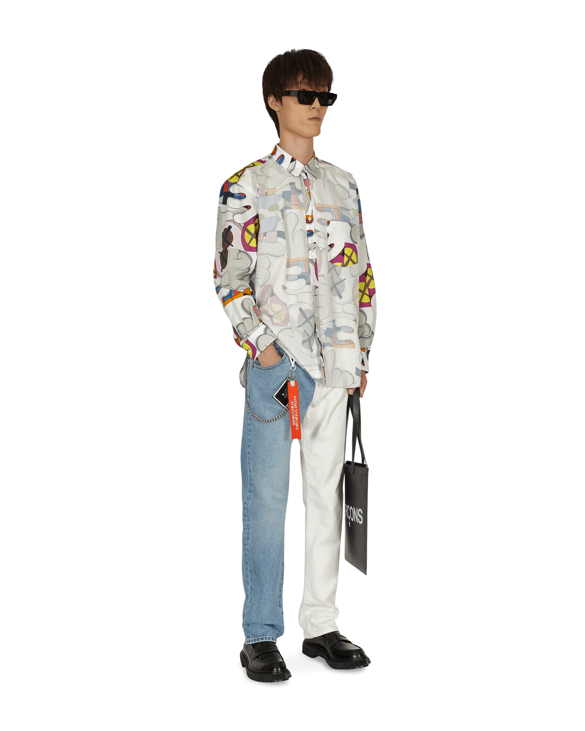 T-shirt classique KAWS avec superposition multicolore