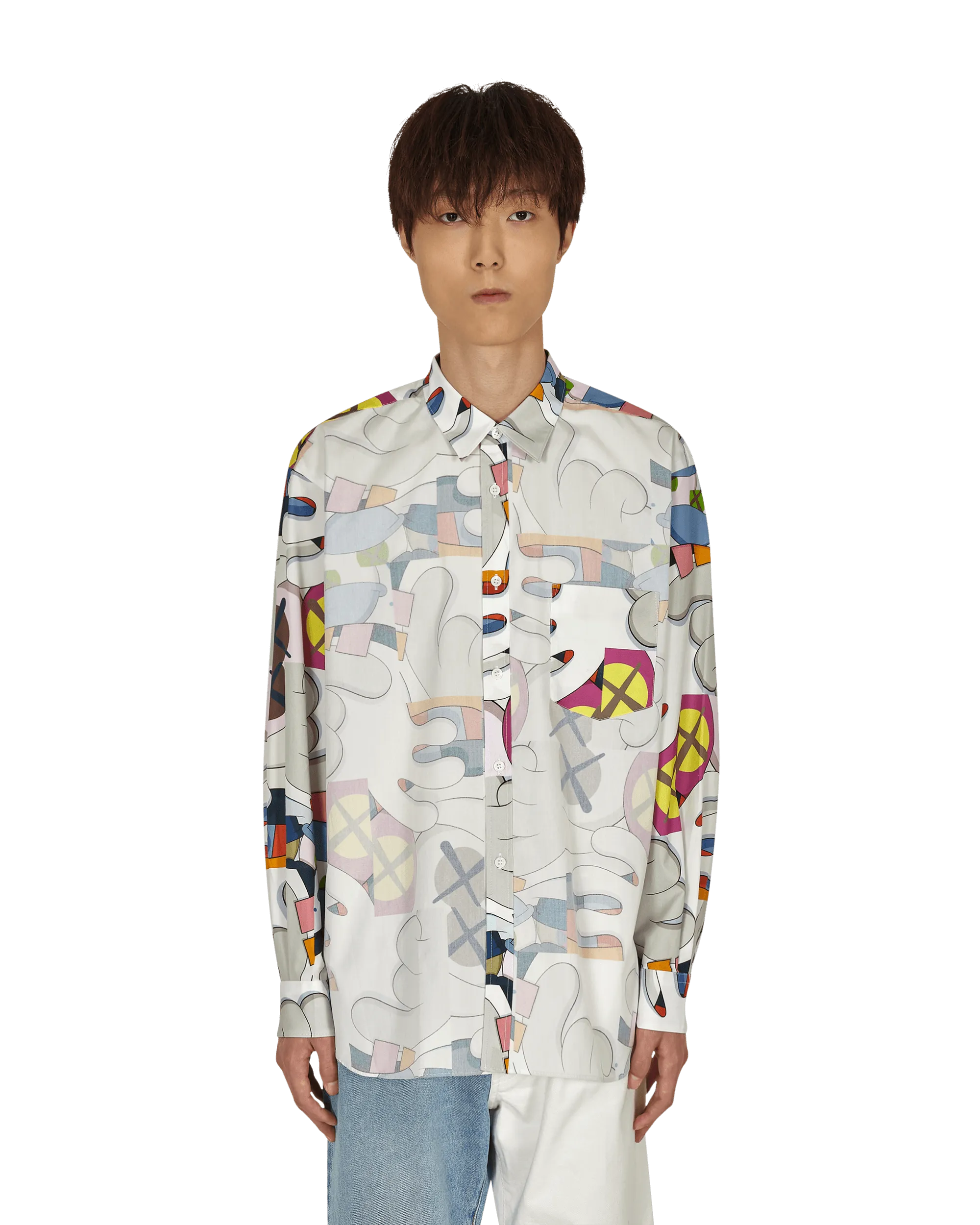 T-shirt classique KAWS avec superposition multicolore