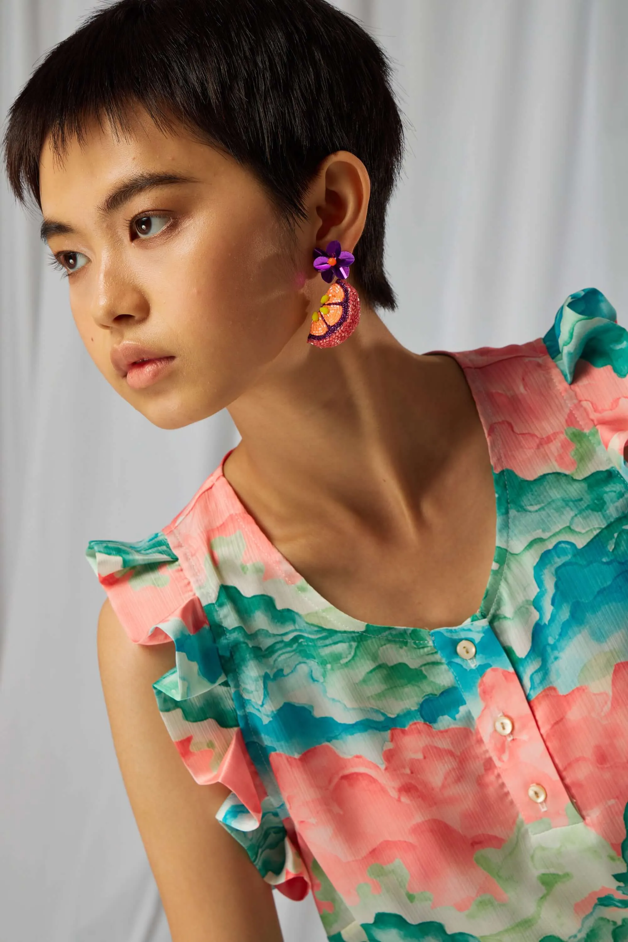 Blouse Kaya en imprimé Nuit Blanche