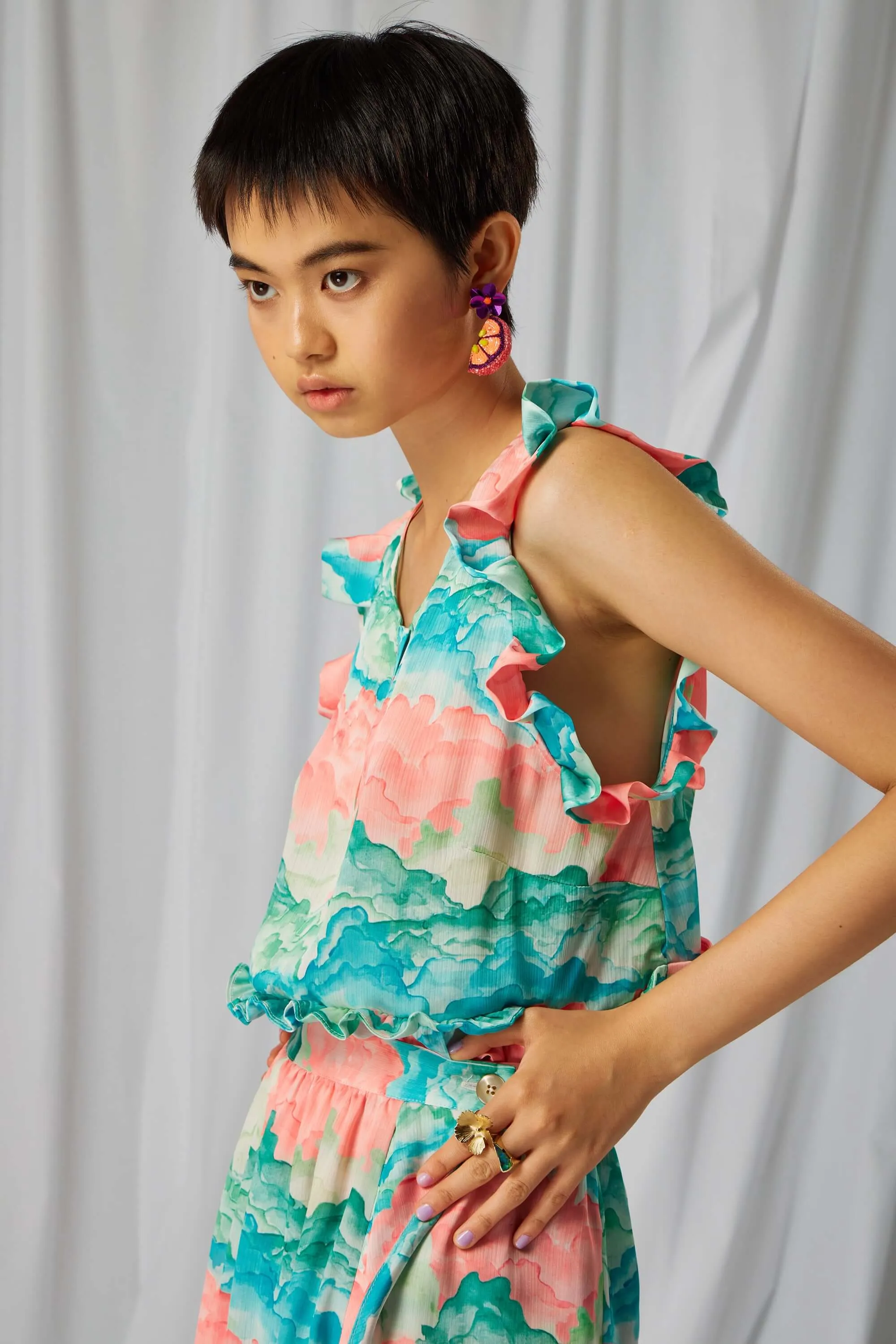 Blouse Kaya en imprimé Nuit Blanche