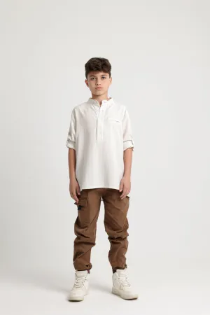 Chemise en coton à manches longues pour garçons
