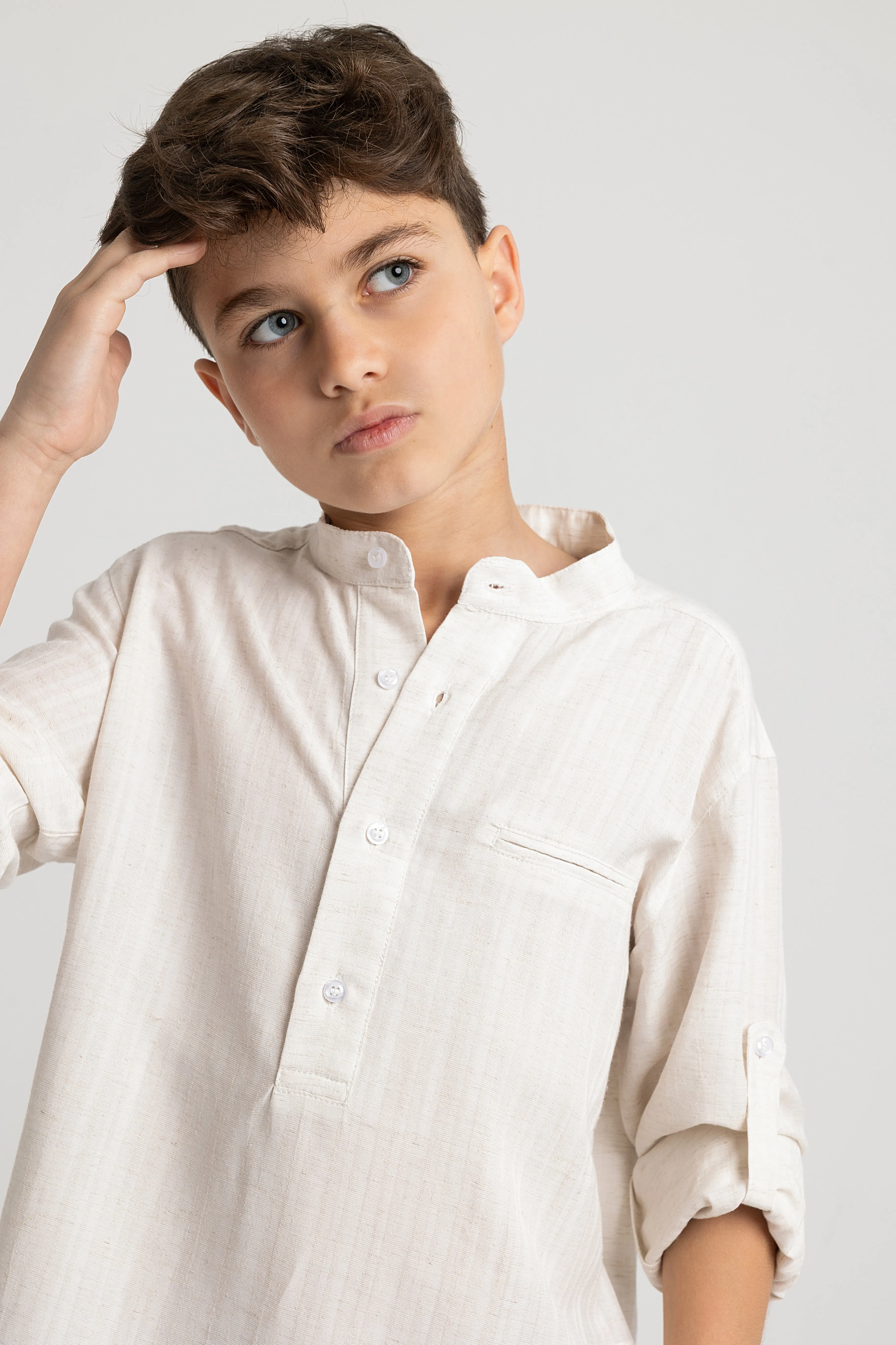 Chemise en coton à manches longues pour garçons