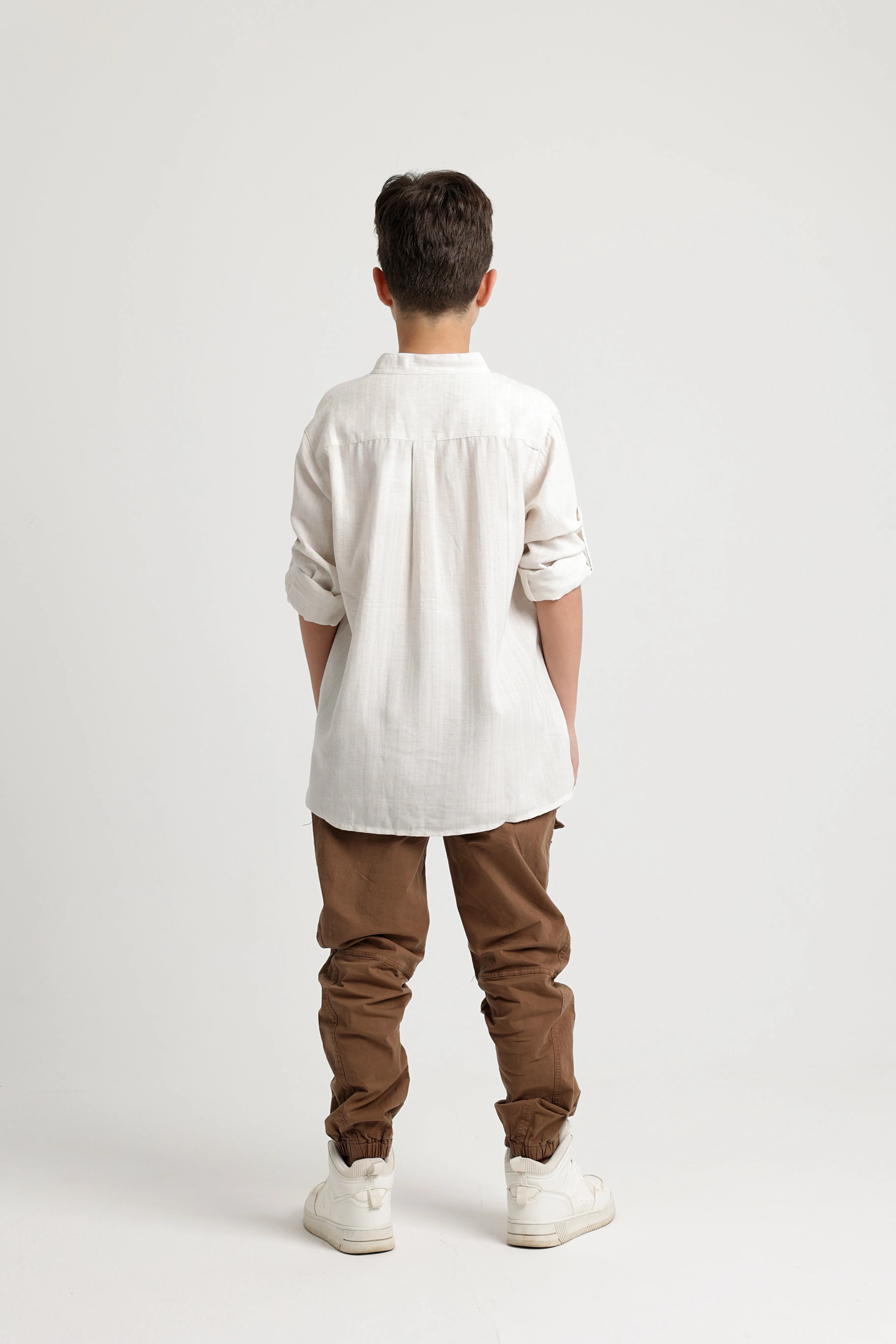 Chemise en coton à manches longues pour garçons