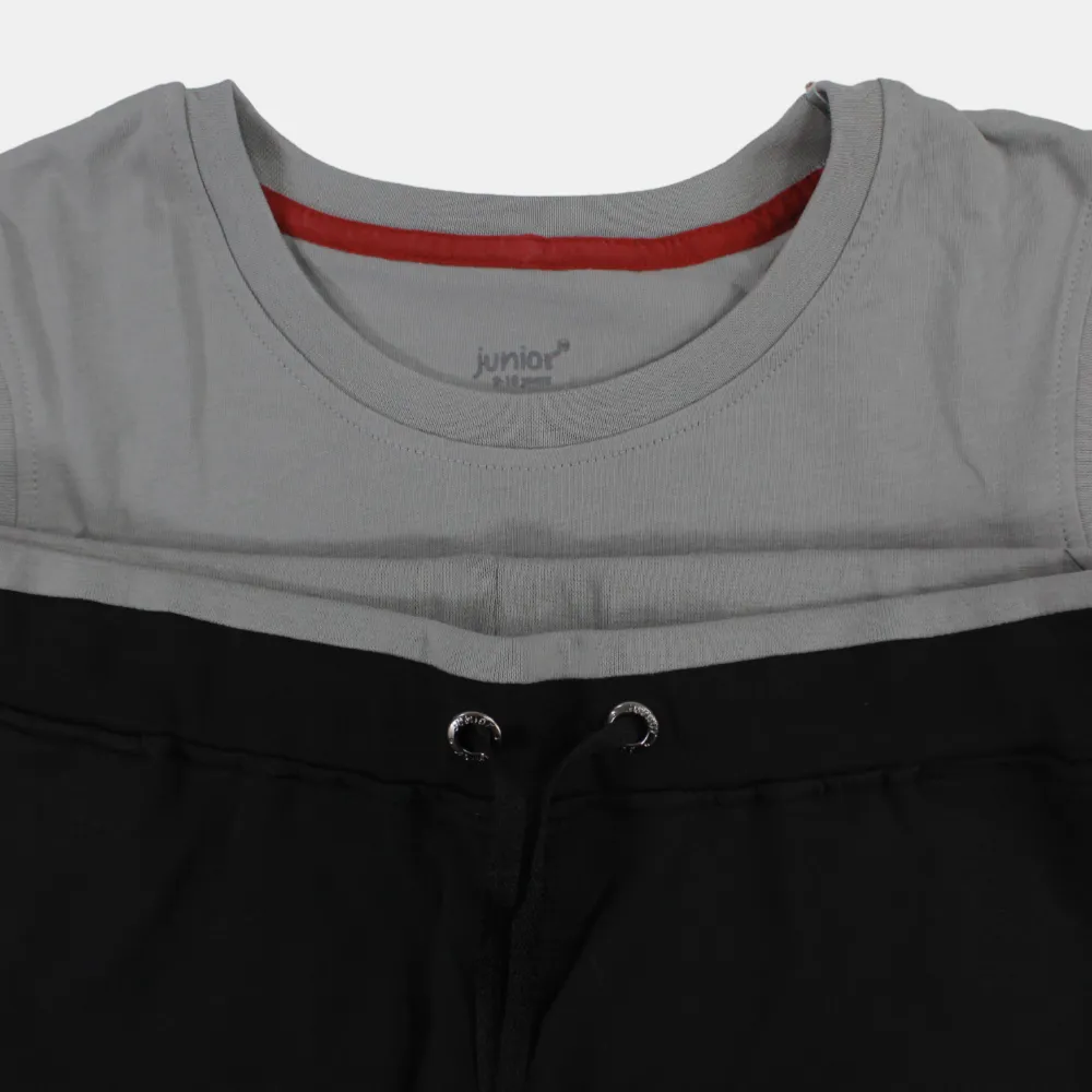 Pyjama sans manches en coton pour garçons – Gris