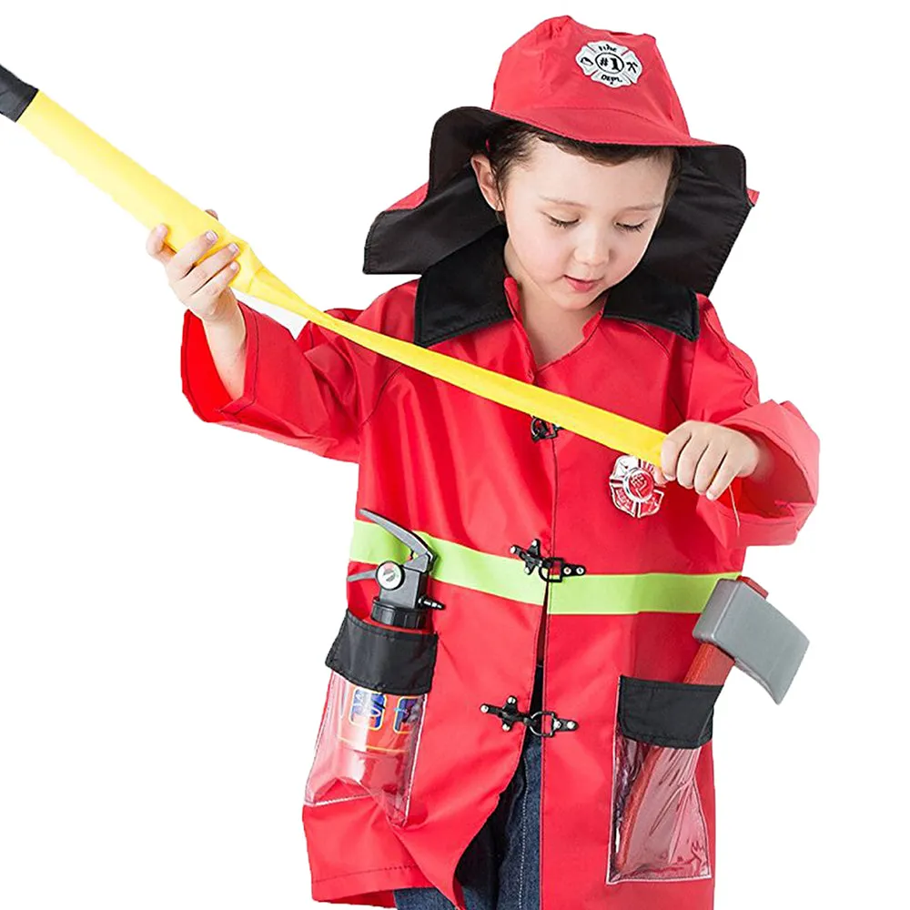 Ensemble de Déguisement de Pompier pour Enfants - Jeu de Rôle de Sapeur-Pompier