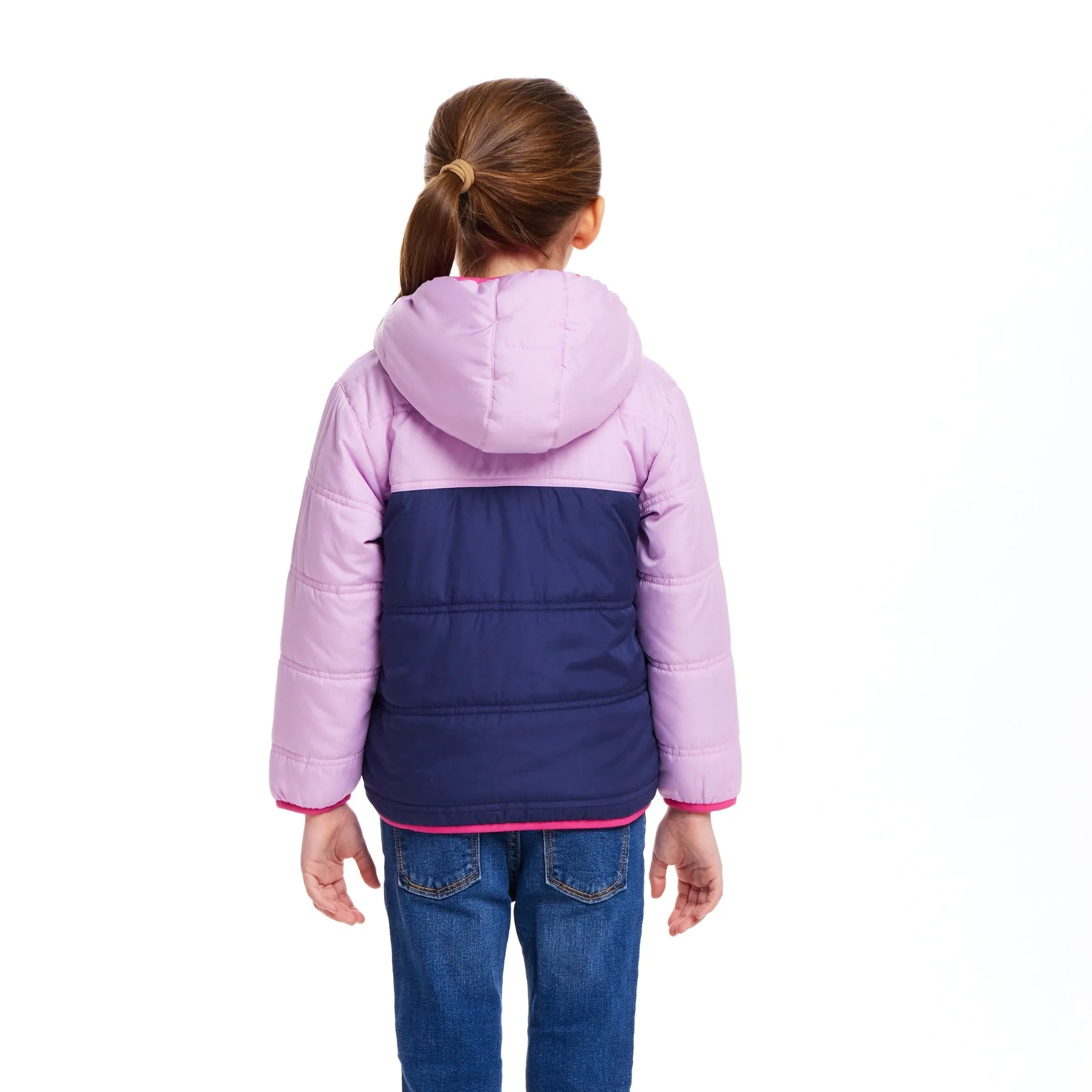 Veste en sherpa bicolore pour filles | Rose & violet Babykids_Andy-Evan
