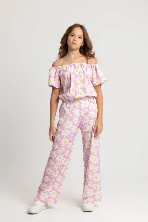 Ensemble pour Fille en Polyester – 2 Pièces à Manches Courtes