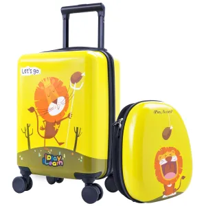 Ensemble de Bagages Lion pour Enfants Valise Cabine avec Sac à Dos