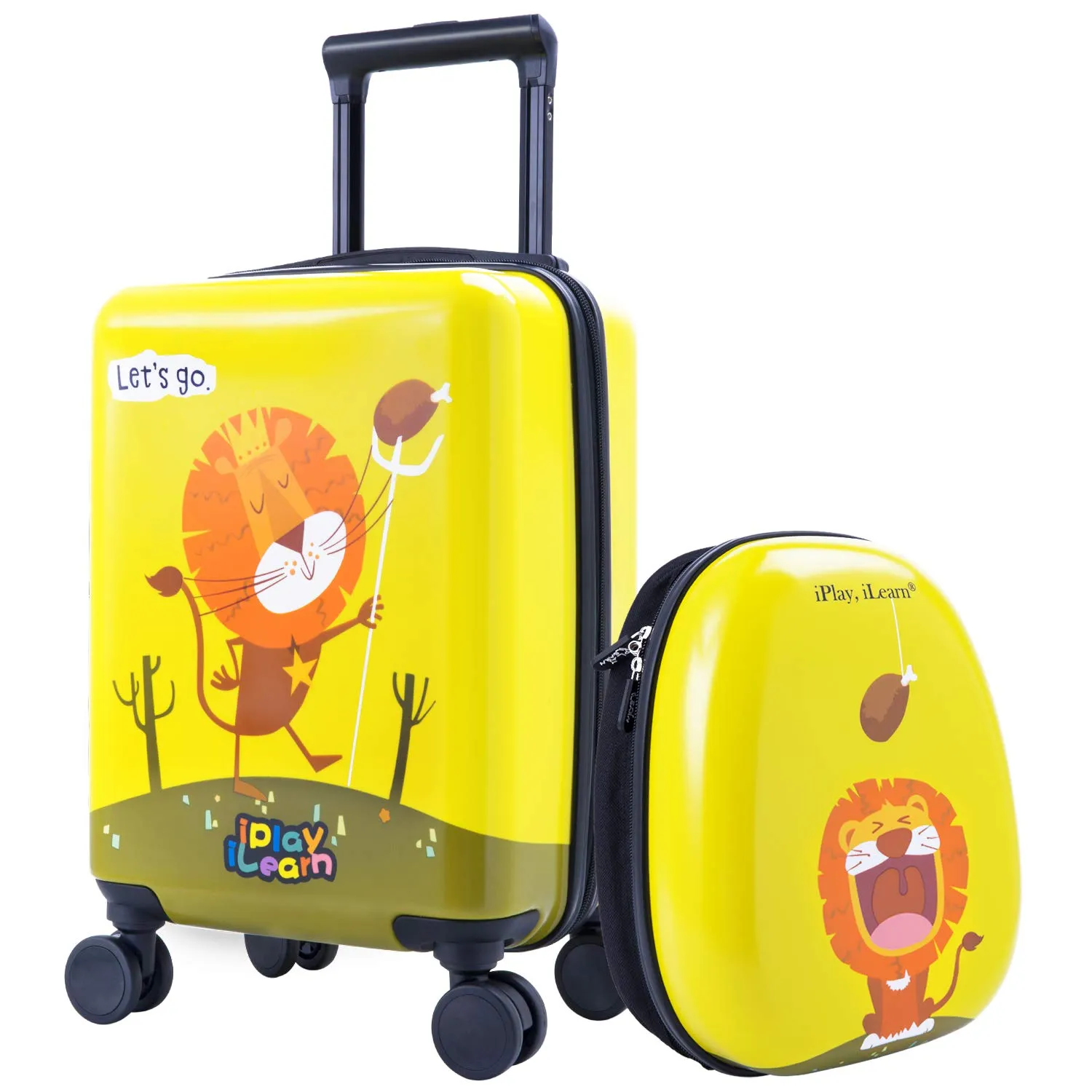 Ensemble de Bagages Lion pour Enfants Valise Cabine avec Sac à Dos