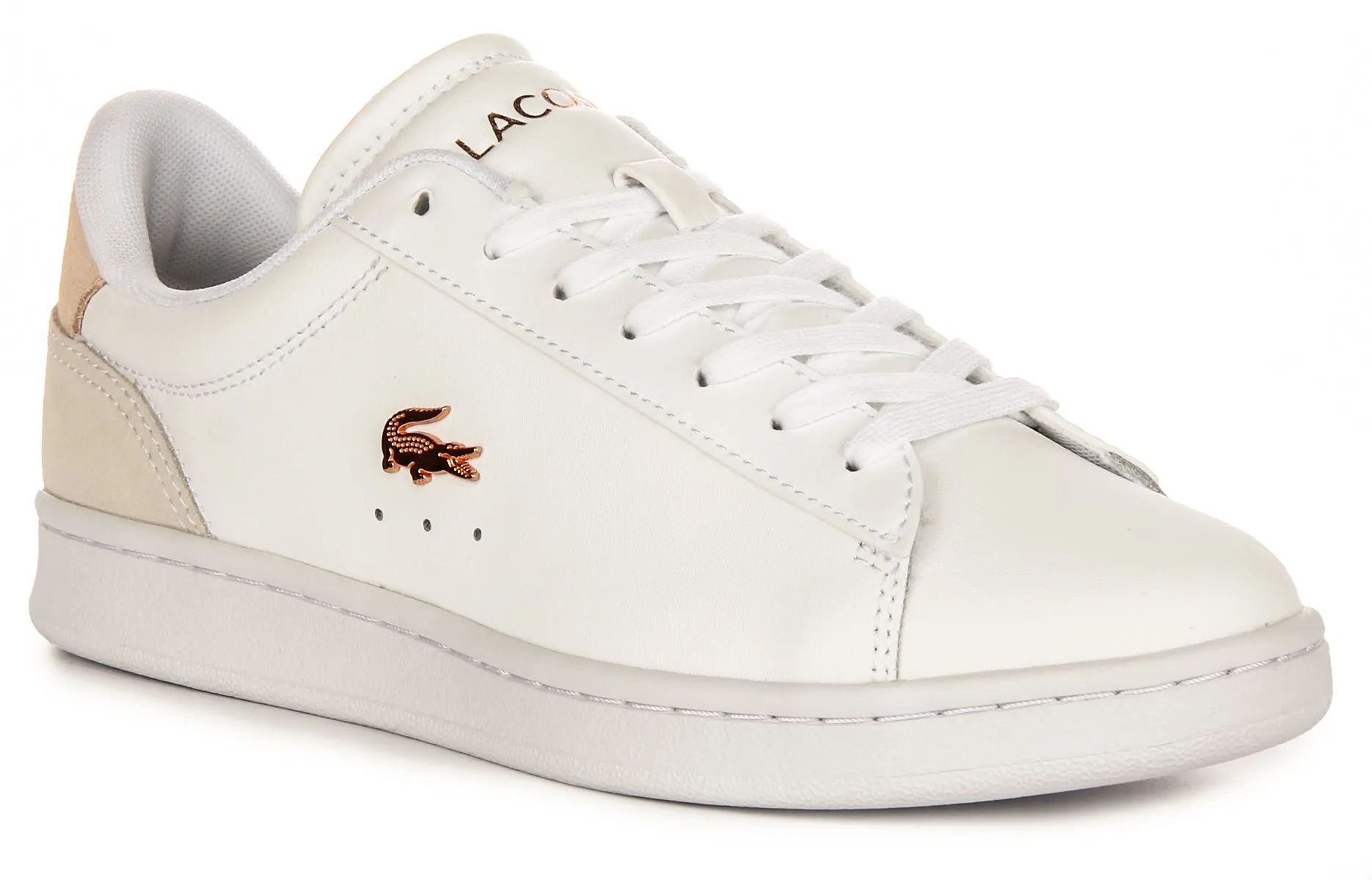 Lacoste Carnaby Ensemble en Blanc Rose Pour Femme Chaussures Lacoste