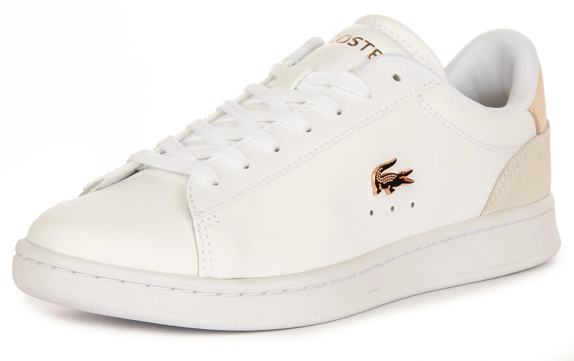 Lacoste Carnaby Ensemble en Blanc Rose Pour Femme Chaussures Lacoste