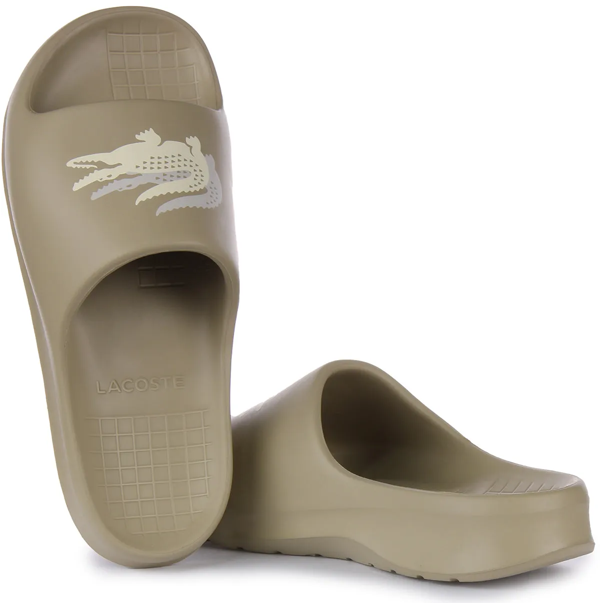 Lacoste Serve Slide 2.0 En Gris Kaki Pour Femme Chaussures Lacoste