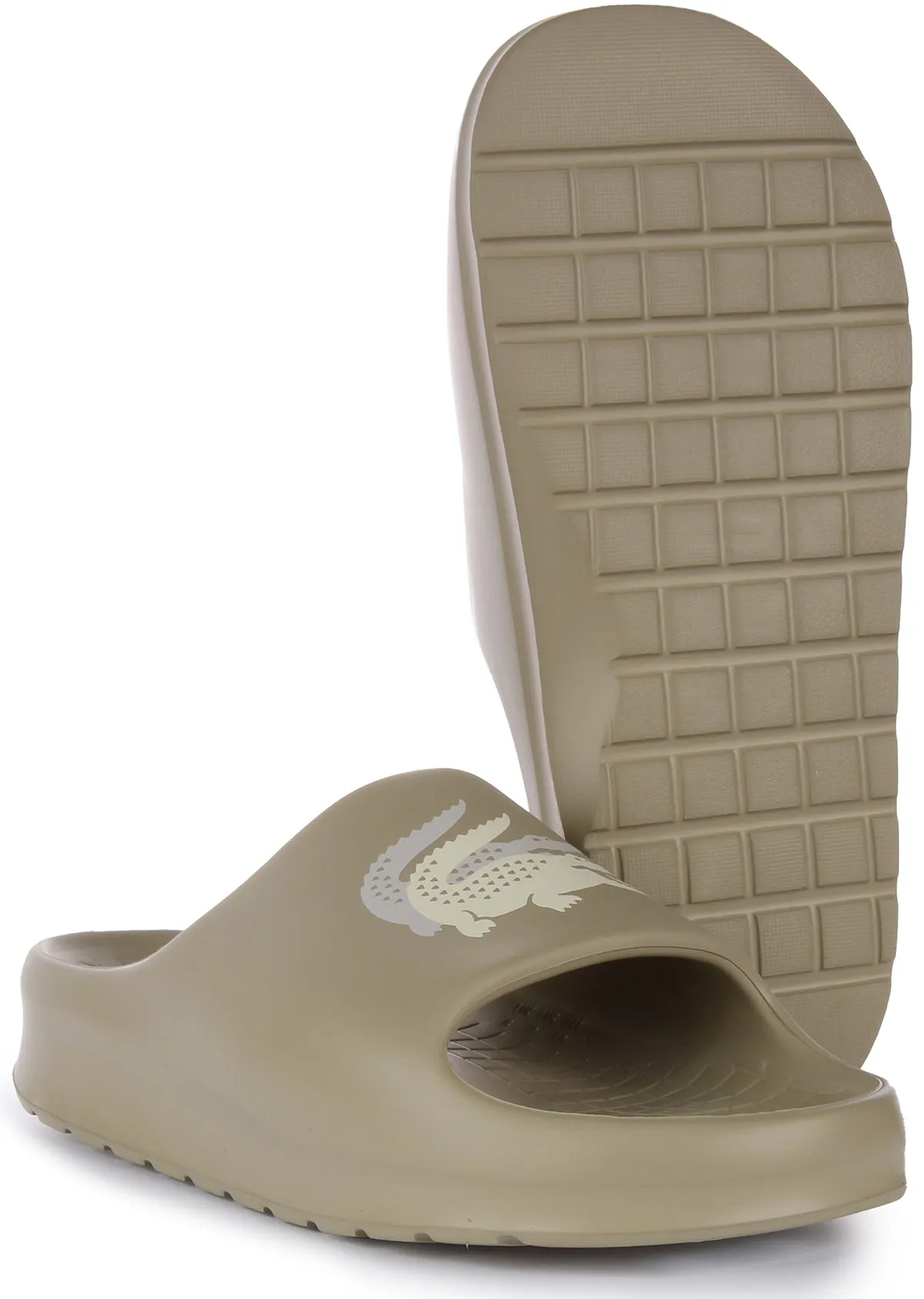 Lacoste Serve Slide 2.0 En Gris Kaki Pour Femme Chaussures Lacoste