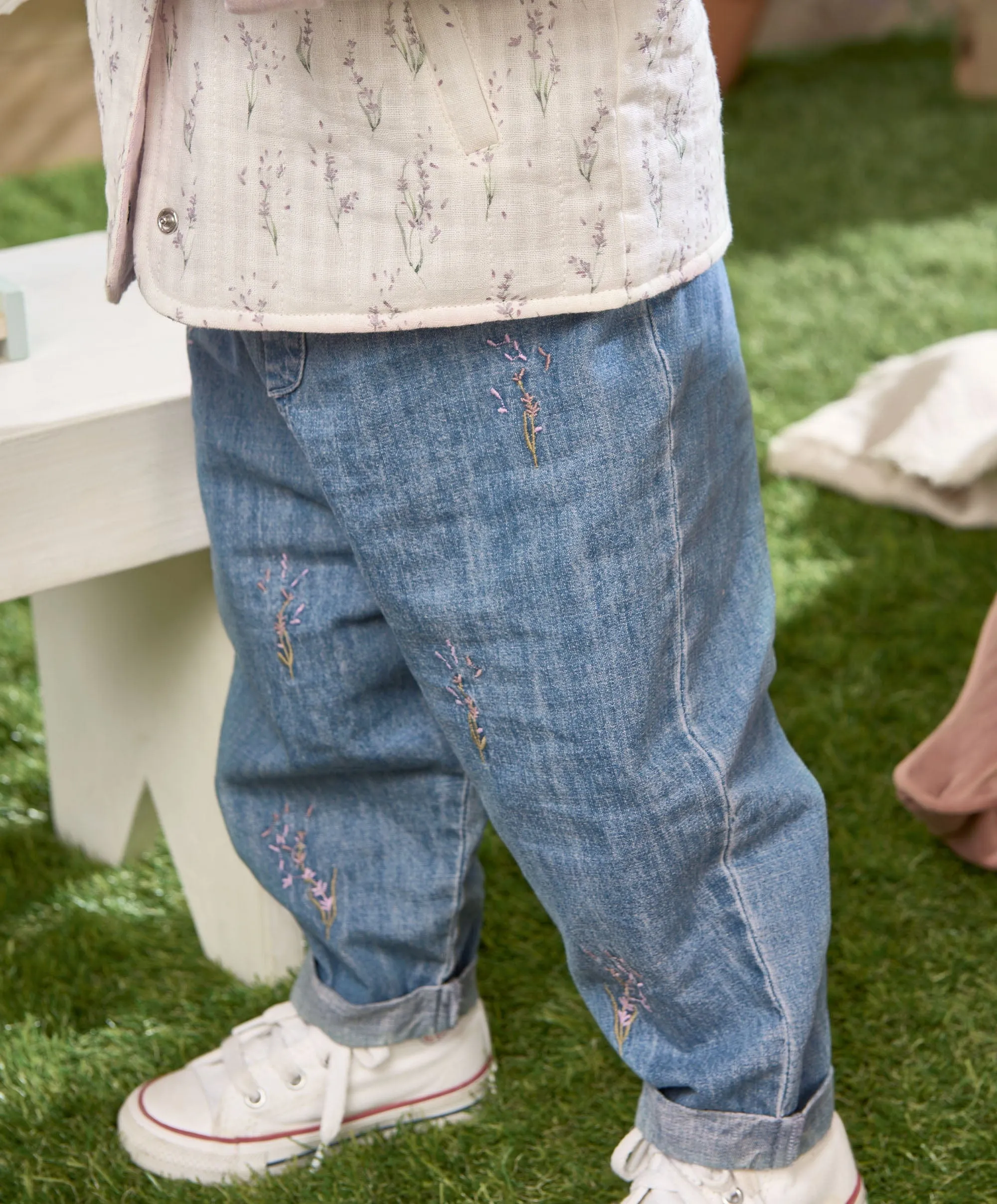 Jeans Brodés Lavande