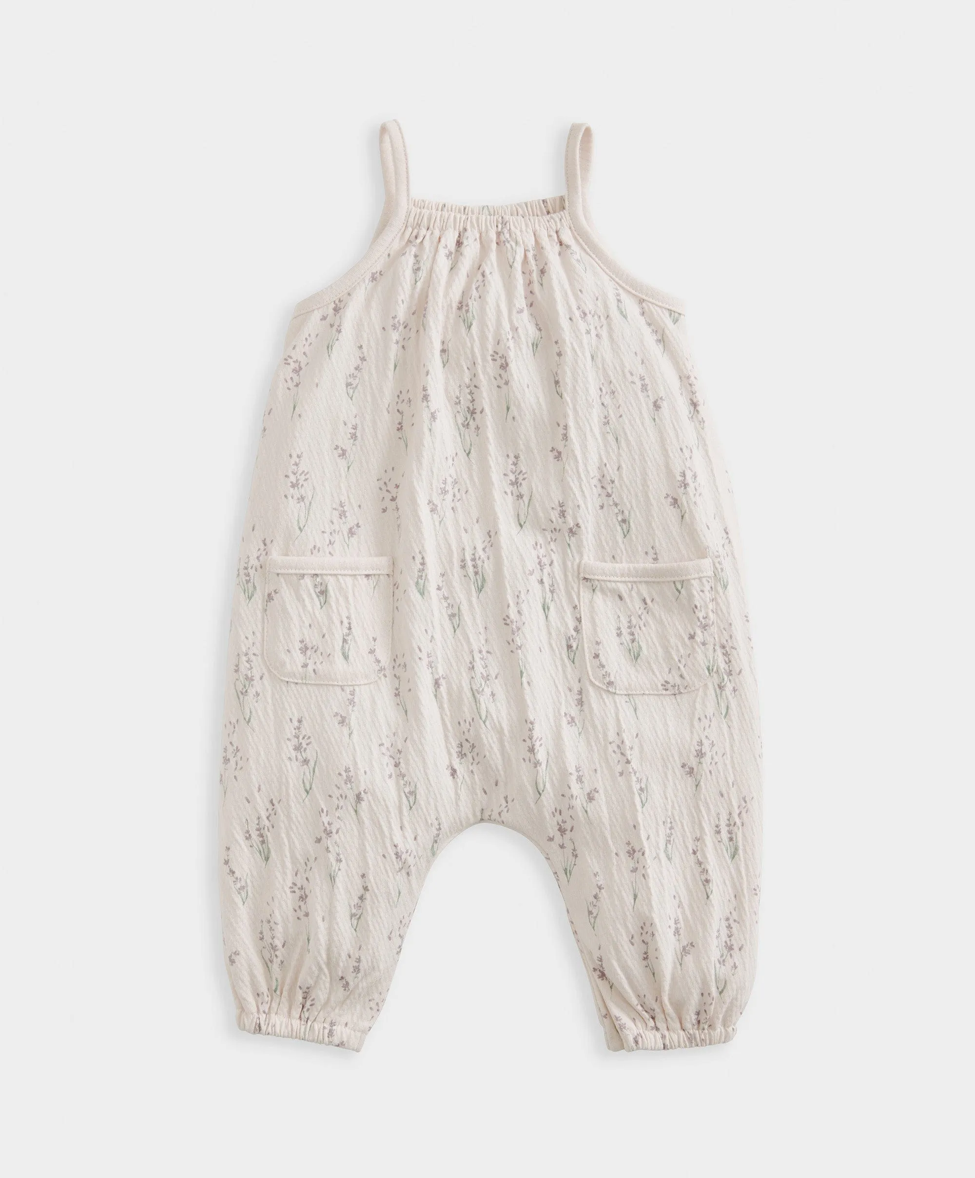 Combinaison-Short Lavande Imprimé Taille Large
