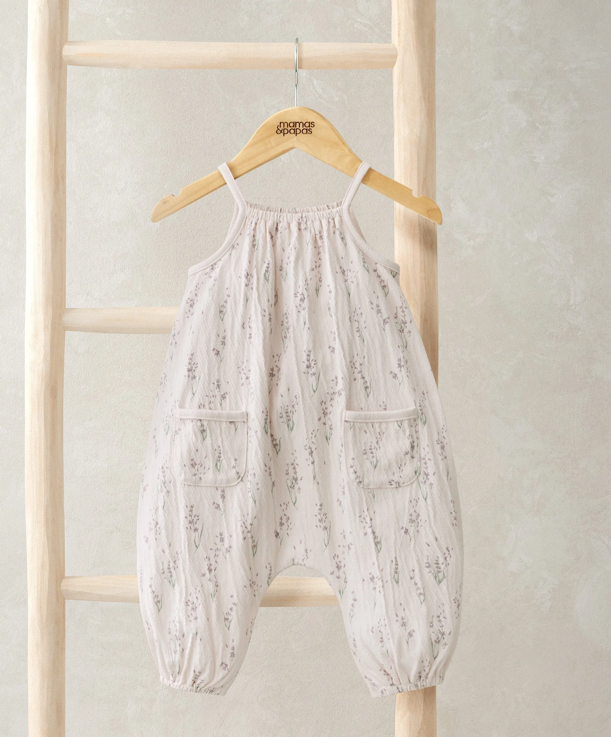 Combinaison-Short Lavande Imprimé Taille Large