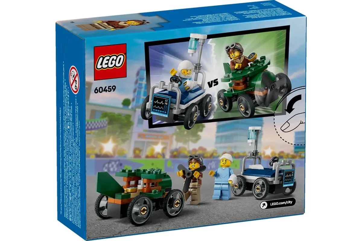 LEGO City Avion contre Voiture de Course Lit d'Hôpital Pack 60459