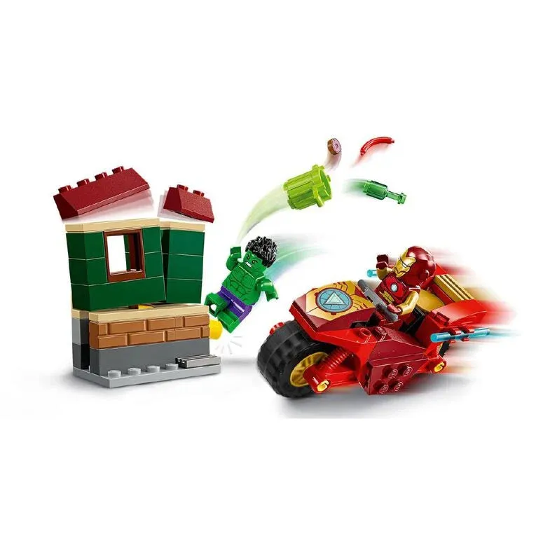 LEGO Super Heroes Marvel Iron Man avec Moto et Hulk 76287