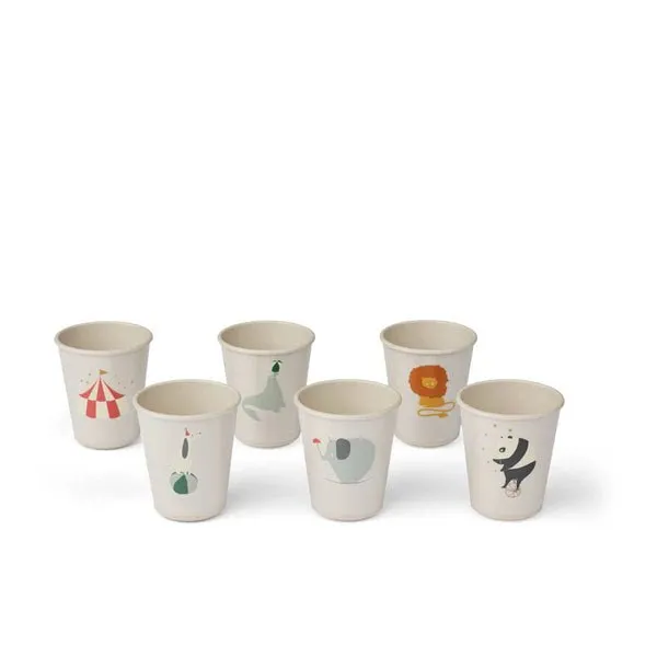 Liewood : Pack de 6 gobelets Lana - Cirque / Sable