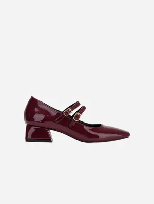 Lizbeth Escarpins Mary Jane en Simili Cuir Vegan | Rouge Cerise