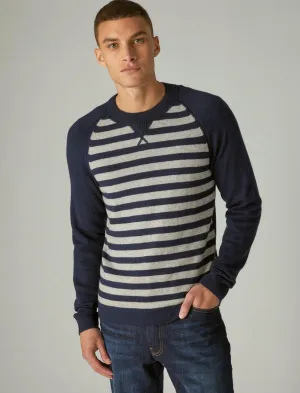 Pull Lucky Brand Cloud Soft à rayures et manches raglan - Vêtements pour hommes Hauts Pulls Combinaison de paille et heather Lucky Brand