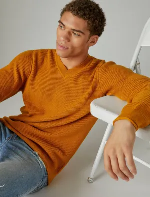 Pull Lucky Brand Cloud Soft à col V - Marron Nerprun Lucky Brand