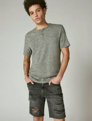 Lucky Brand Henley en lin gris chiné Lucky Brand