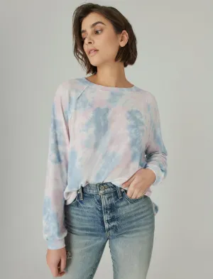 Lucky Brand Col Rond Décontracté en Jersey Nuageux Tie-Dye Lucky Brand