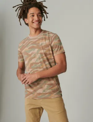 Lucky Brand Venice Burnout Camo Crew Camo (Couleurs Armée) Lucky Brand
