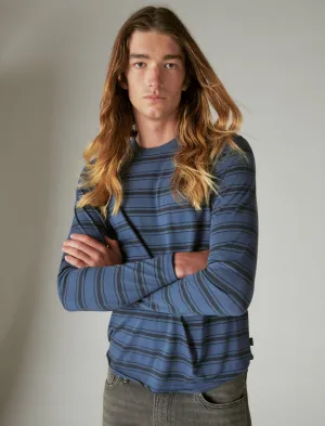 Lucky Brand Venice Burnout Manches Longues Rayures Col Rond Bleu Multi Lucky Brand