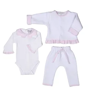 Lucy | Ensemble de veste matelassée en coton blanc pour filles (3) Babykids_Bebe-Sweeny