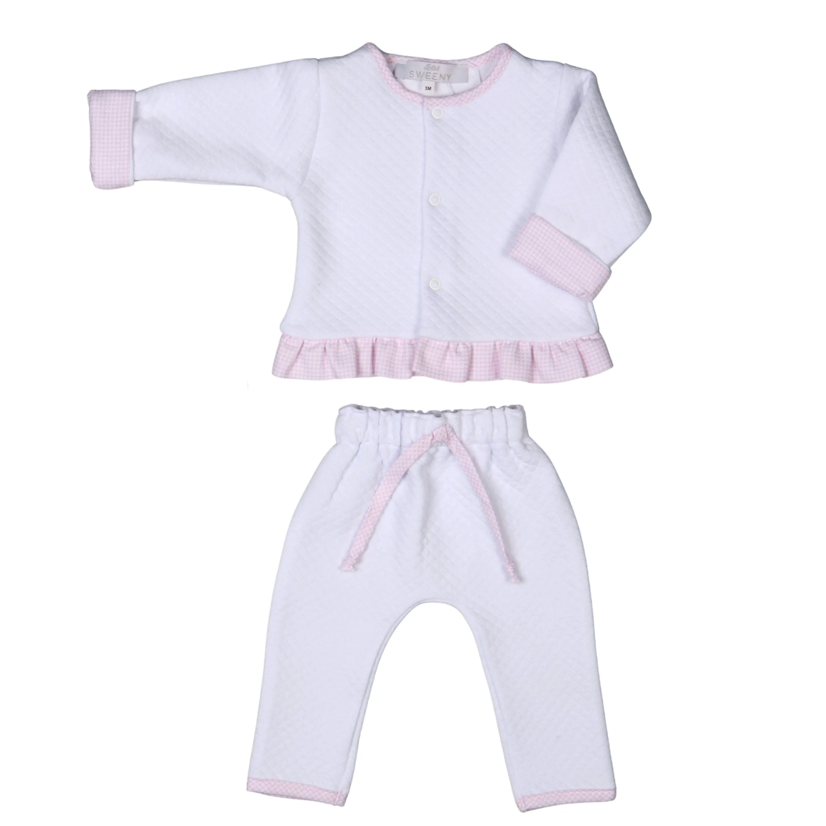 Lucy | Ensemble de veste matelassée en coton blanc pour filles (3) Babykids_Bebe-Sweeny