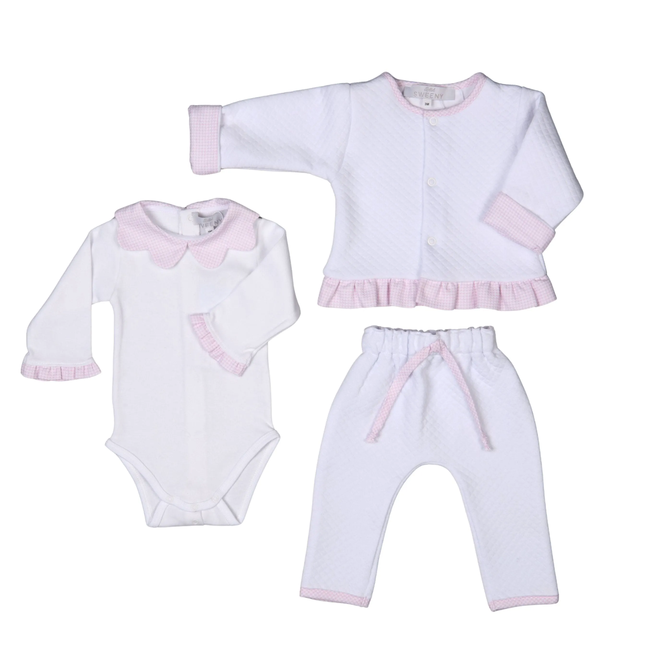 Lucy | Ensemble de veste matelassée en coton blanc pour filles (3) Babykids_Bebe-Sweeny