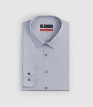 Chemise en coton stretch gris clair 