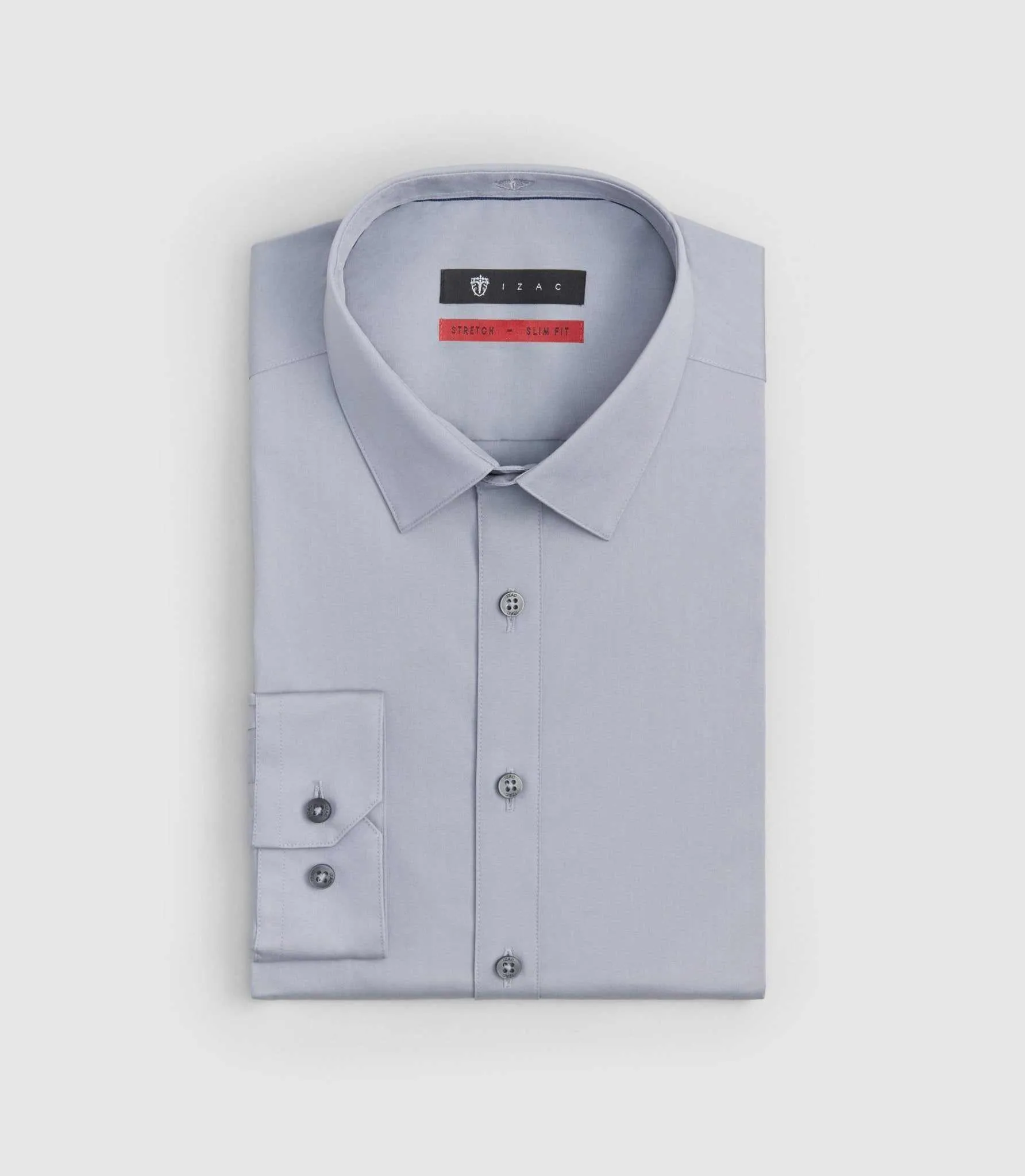 Chemise en coton stretch gris clair 