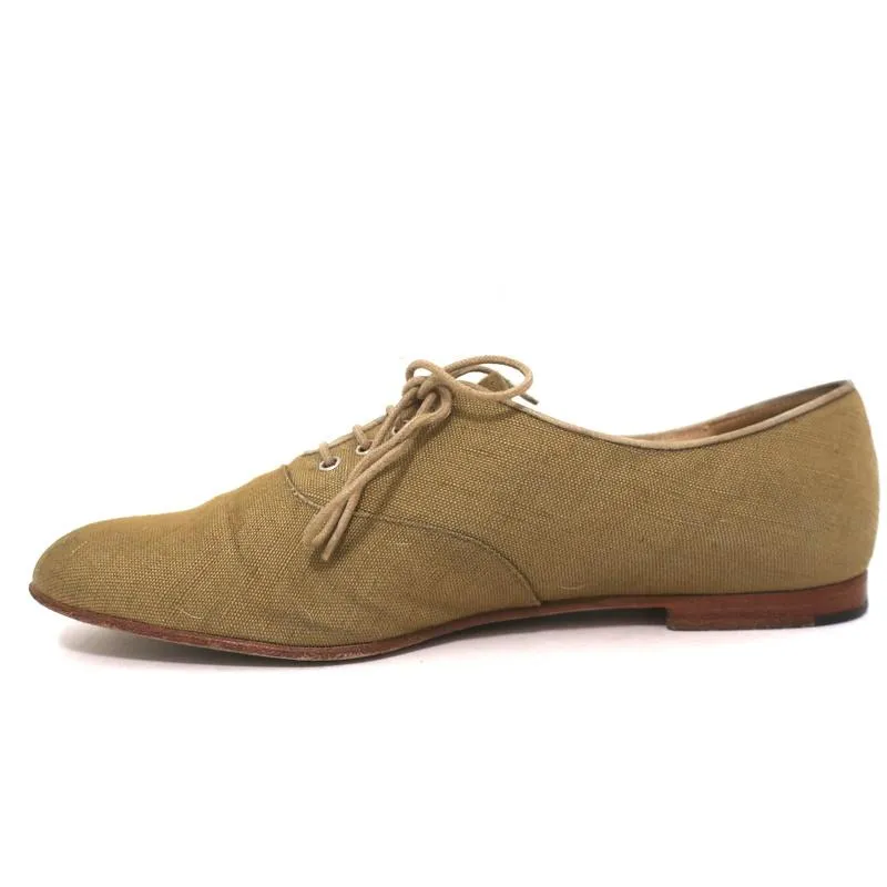 Manolo Blahnik Oxfords en soie brute sauge taille 38.5, ballerines à lacets