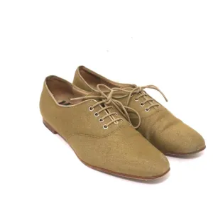 Manolo Blahnik Oxfords en soie brute sauge taille 38.5, ballerines à lacets