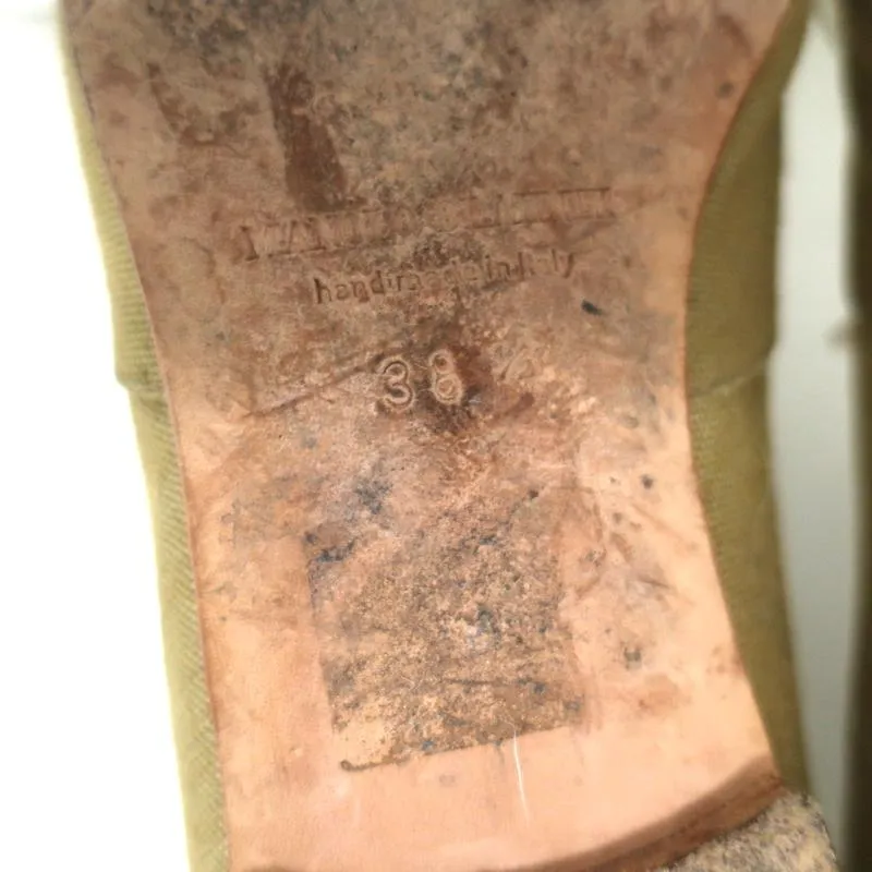 Manolo Blahnik Oxfords en soie brute sauge taille 38.5, ballerines à lacets