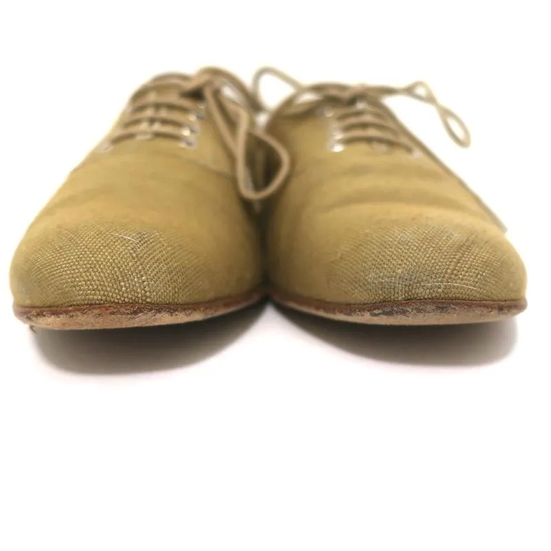 Manolo Blahnik Oxfords en soie brute sauge taille 38.5, ballerines à lacets