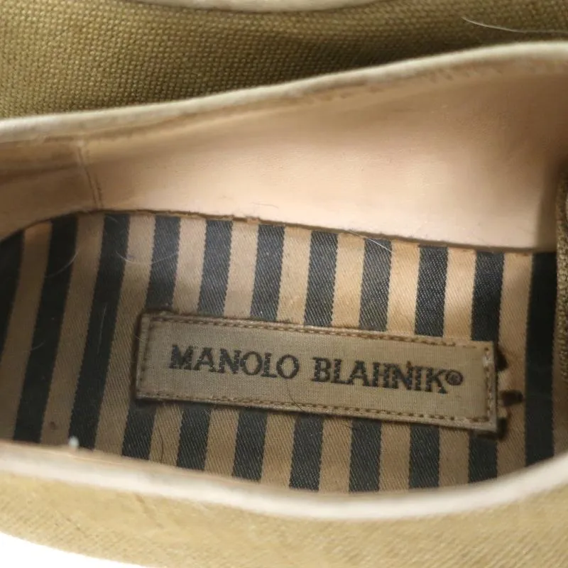 Manolo Blahnik Oxfords en soie brute sauge taille 38.5, ballerines à lacets