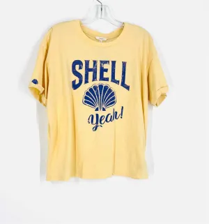 Hauts à manches courtes avec impression écran jaune/bleu taille M de Maurices