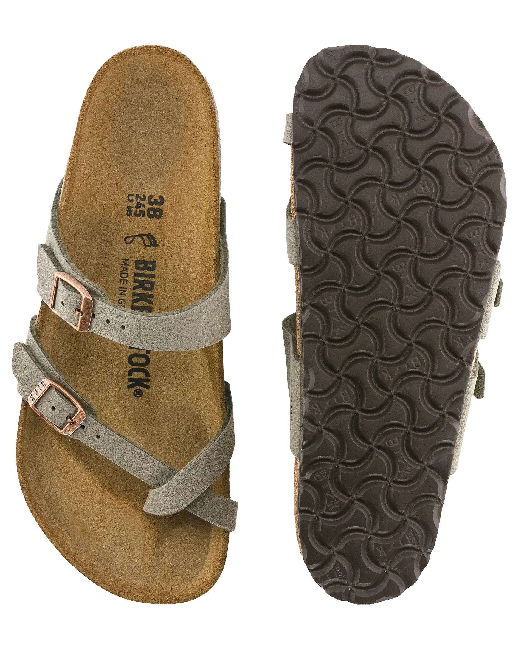Sandales Mayari Birko-Flor en Nubuck couleur Pierre