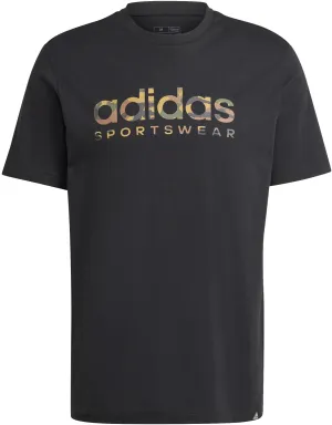 T-shirt graphique linéaire camouflage pour hommes