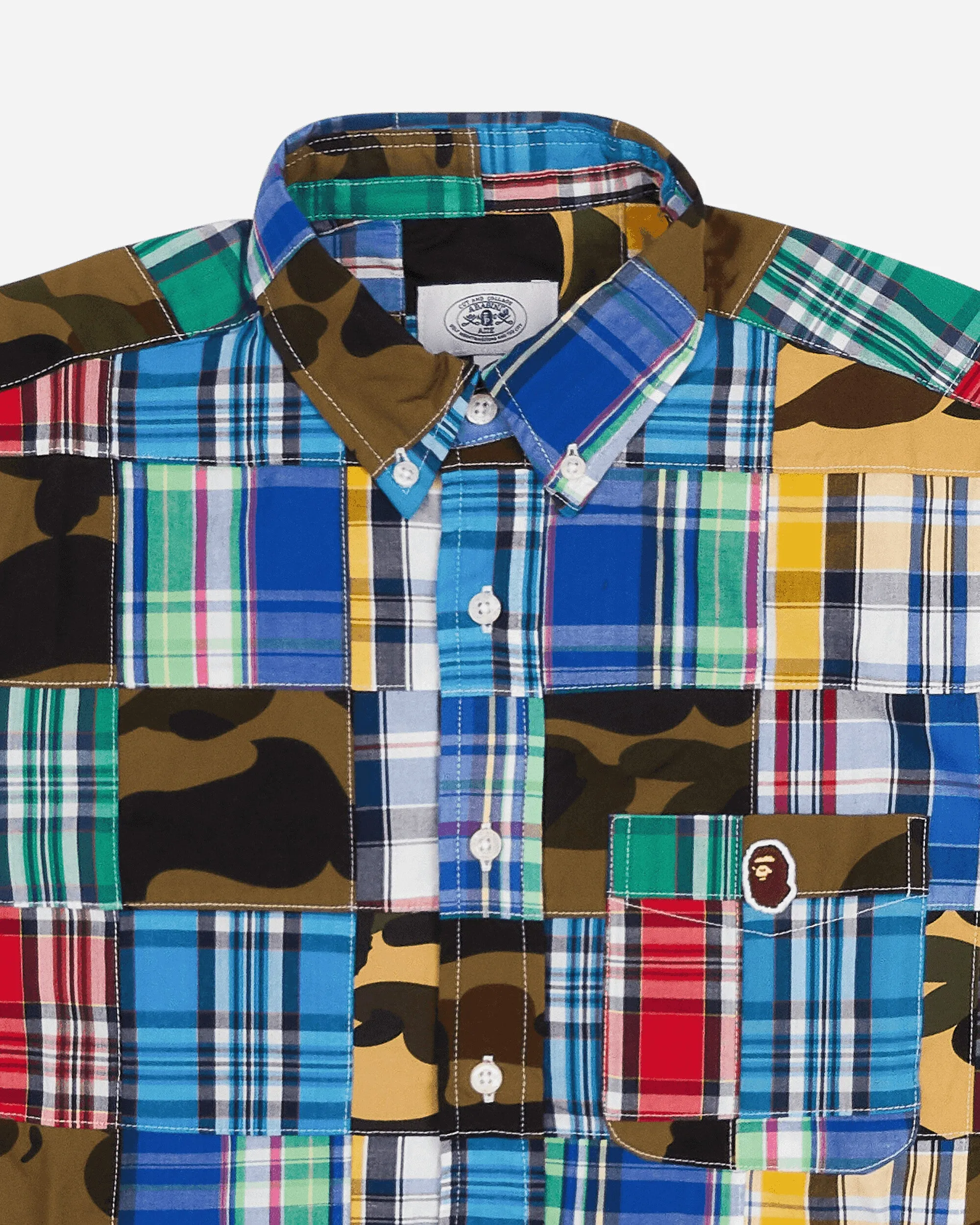 Chemises patchwork pour hommes multicolores